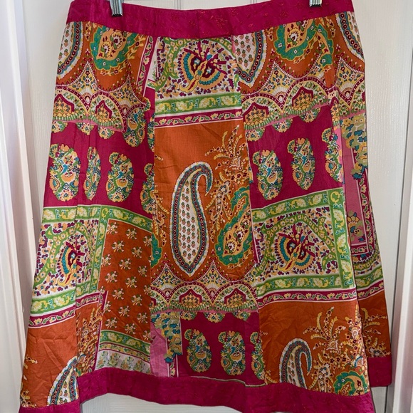Van Huesen Top & Skirt Tropical NWT L Vibrant Multi Colors Vacation Island Artsy - Picture 5 of 14